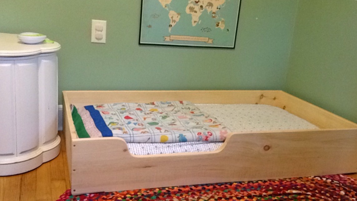 Floor Bed Frame with Crib Mattress